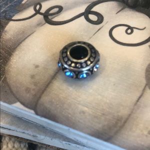 Crystal and sterling silver blue bead
